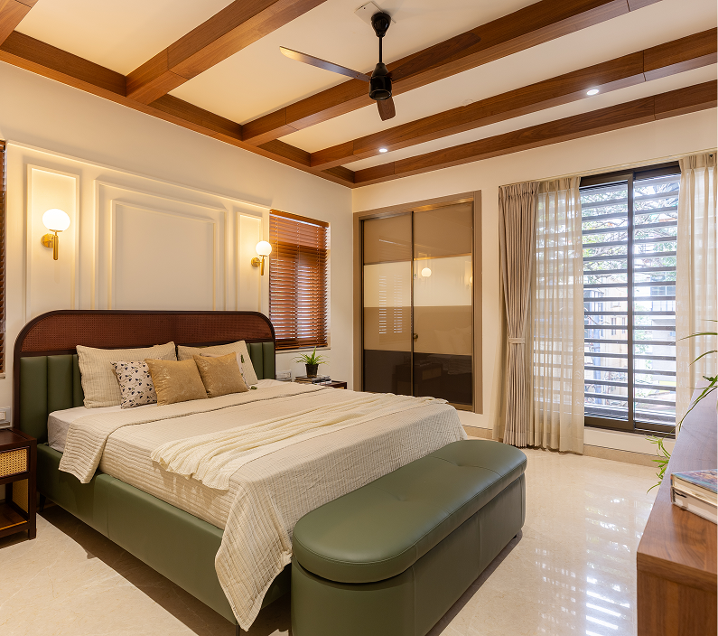 Small bedroom TV unit wall mounted design - The Artful Abode