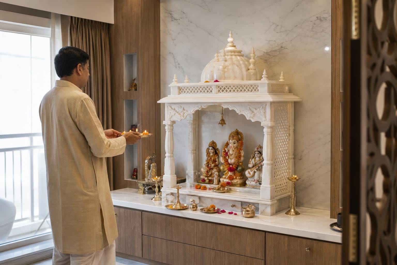 marble design for pooja room