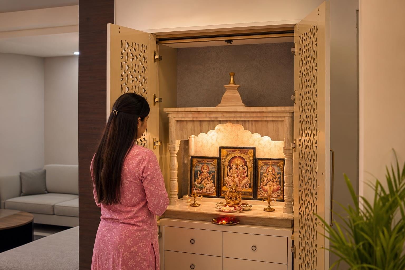 pooja room door design